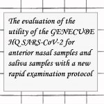 2021年論文発表|The evaluation of the utility of the GENECUBE HQ SARS-CoV-2 for anterior nasal samples and saliva samples with a new rapid examination protocol